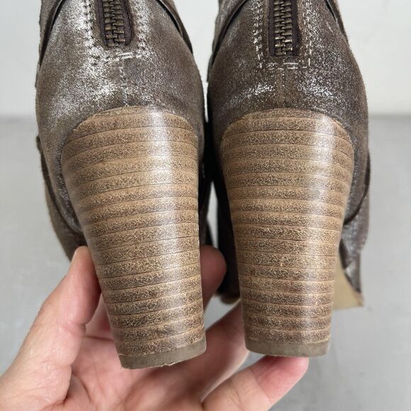 Ariat Unbridled Metallic Leather Jaelle Western Ankle Boots Harness Rodeo 8 M - Picture 8 of 15